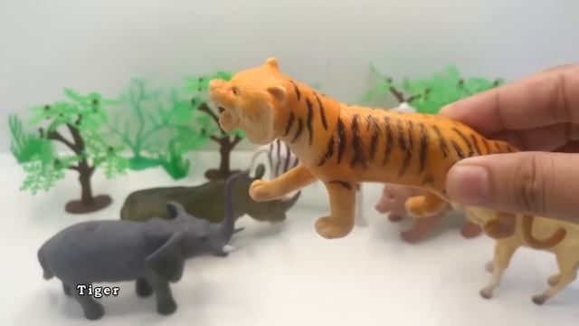 Rhinoceros, Zebra, Barbary sheep, Elephant, Tiger, Panda, Camel, Wolf, Hippopotamus, Animal toys,