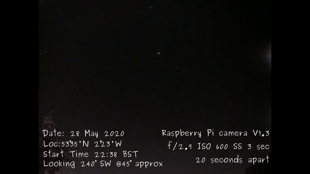 Night Sky Time Lapse Video using Raspberry Pi Camera