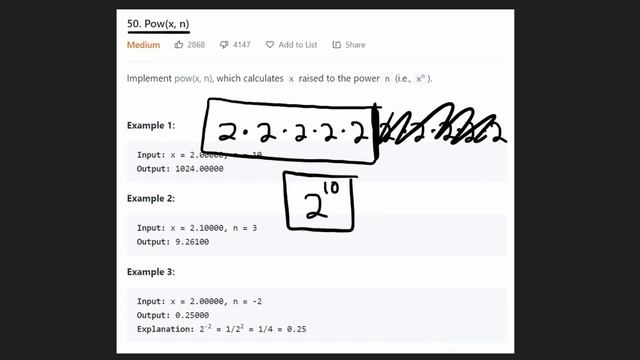 06 - Leetcode 050: Pow(x, n) (RU)