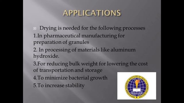 Pharmaceutics II.  lecture no 7, drying  by Mashhood iqbal dated 05-04-2021