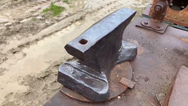 Wonderful hand forged German anvil dated 1864 weight 185 lbs