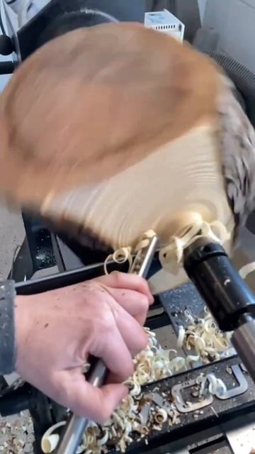 Wood Turning In Slow Motion #shorts #wood #woodworking