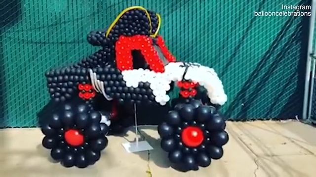 Lara Bingle gets monster truck made out of balloons for son