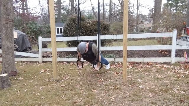 Weighted Ring Push-Ups With 40 lb Weight Vest - 56 years old  #shorts