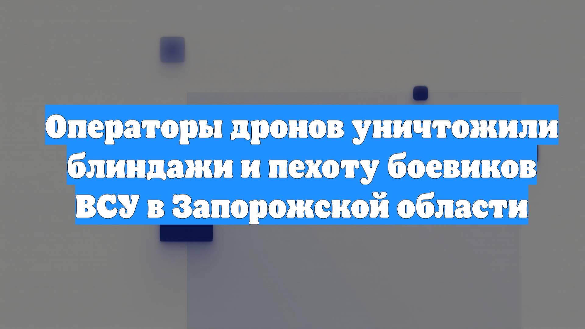 Операторы дронов уничтожили блиндажи и пехоту боевиков ВСУ в Запорожской области