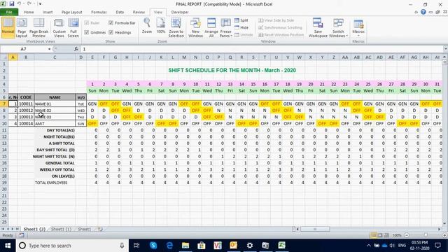 Shift Schedule with weekly off  option.