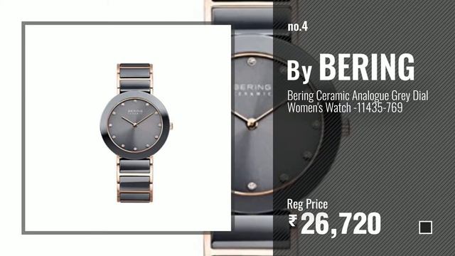 Top 10 Bering Watches [2018]: Bering Ceramic Analogue Grey Dial Women's Watch -11435-789