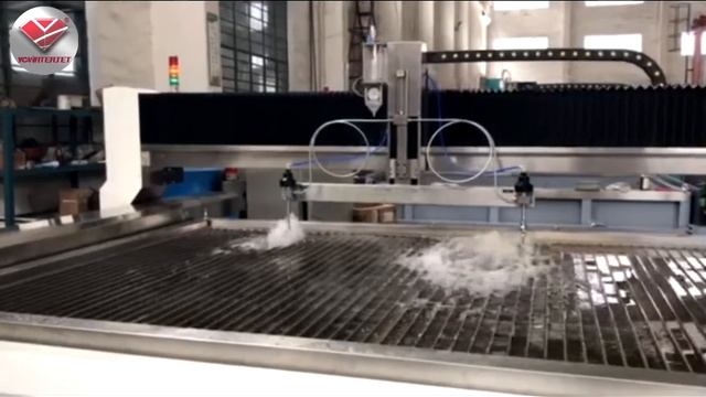 waterjet cutting machine with double or multiple cutting heads