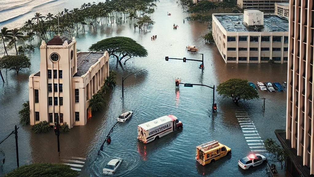 Гонолулу под водой! Сила Потопа в самом сердце города!