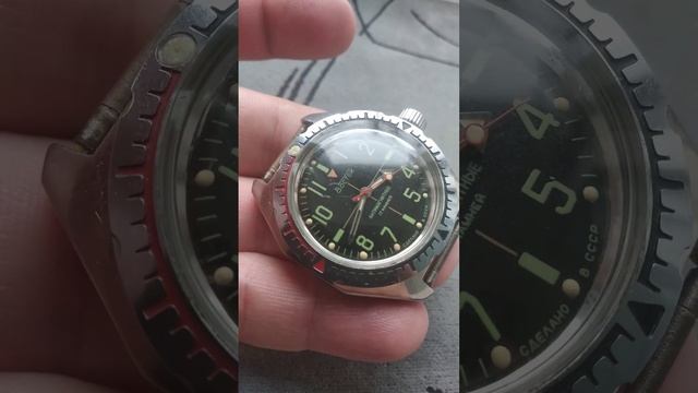 Collectible watch VOSTOK Sniper Aim Red Rare type dial antimagnetic 17 jewels amphibian/Vintage wat