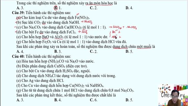 CHỮA LÝ THUYẾT VÔ CƠ - ĐỀ SỐ 7