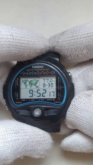 Редкие часы Casio. Часы с термометром TS-100.