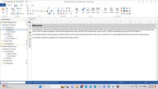 Создание первого раздела и главы в Help+Manual 9