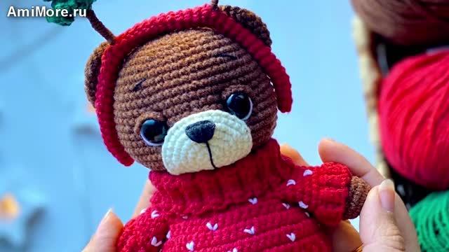 Амигуруми: схема Новогодний мишка | Игрушки вязаные крючком