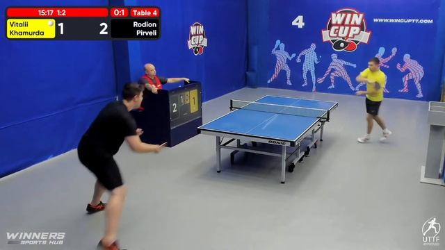 16:30 Хамурда Виталий 1-3 Пирвели Родион  стол 4  ЮГ-3  13.08.22