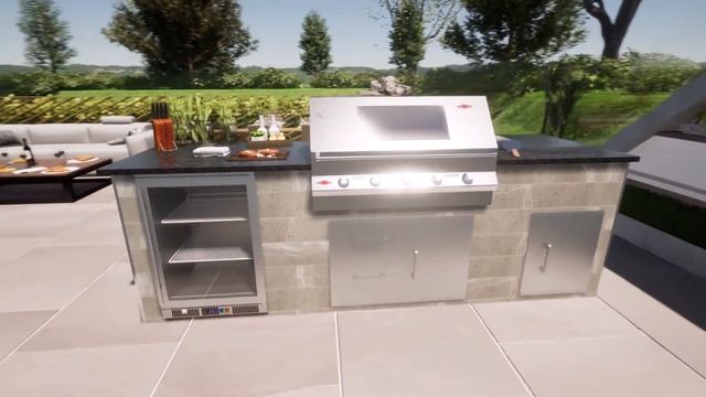 Yukon Outdoor Kitchen: The BBQ Shop - BeefEater|The Deluxe Pro|Steel Grey Worktop,Pebble Grey Tilin