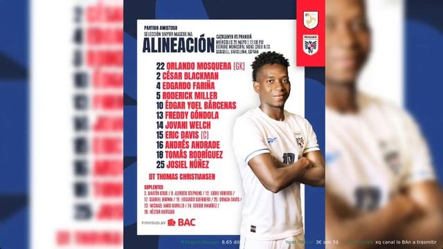 PANAMÁ VS CATALUÑA En Vivo | Alineación selección de Panamá