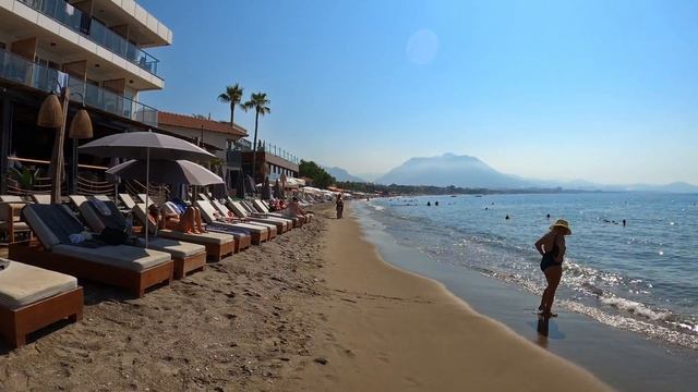 Alanya HALK BEACH Walking Tour  - Alanya Halk Plaji - Alanya Turkey (4k)