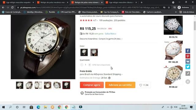 Top  Melhores Relógios Automáticos do Aliexpress