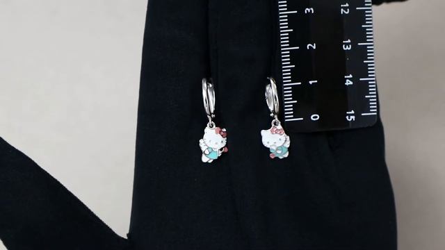 Серебряные серьги Аквамарин с эмалью А33481