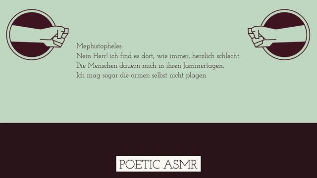 Poetic ASMR - Faust - Prolog im Himmel Whispered German play with fire sounds