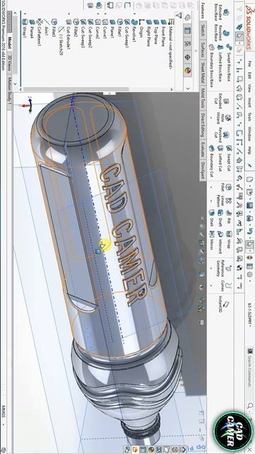 SOLIDWORKS DESIGN of Plastic Bottle Tutorial | CAD CAMER | #CAD #Shorts #CAM #Tutorial