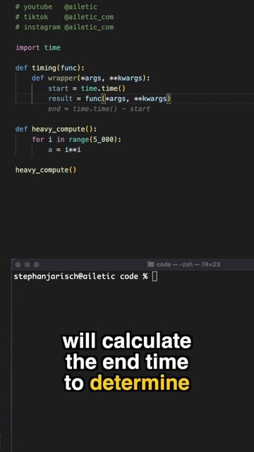 Timer as Decorator | Python #codingtechnique #programming #coding #python #pythontutorial