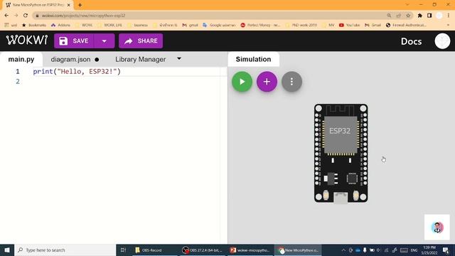 Wokwi - Micropython on ESP32 - EP01 - LED