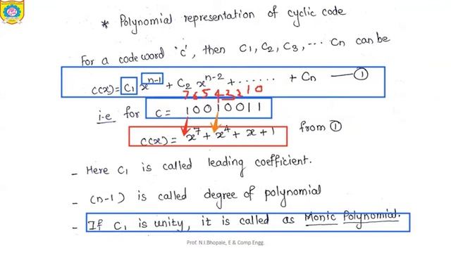 polynomial representation of cyclic code