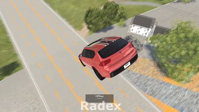 608 km/h (378 mph) - max speed record + crash - BeamNG Drive