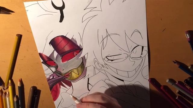 Hazbin Hotel [Alastor the Radio demon]– Crayon Speed Drawing