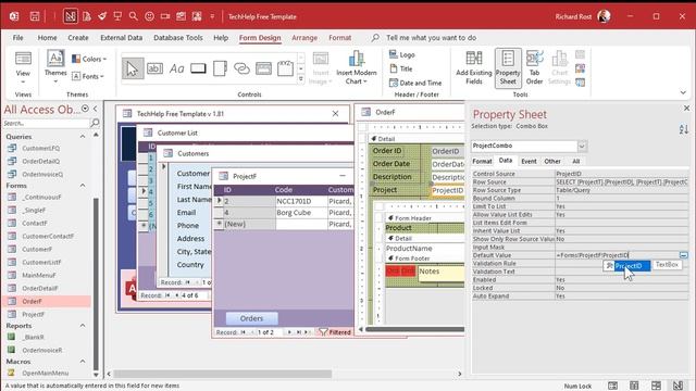 Relationships with More than 2 Tables in Microsoft Access: Assign Orders to Projects for Budgeting