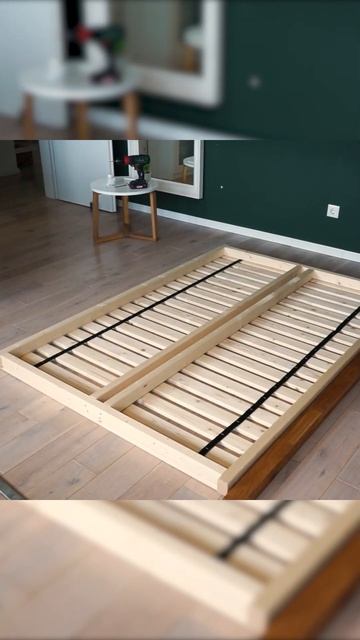 Minimalistic self made Bed #diy #aesthetic #woodworking