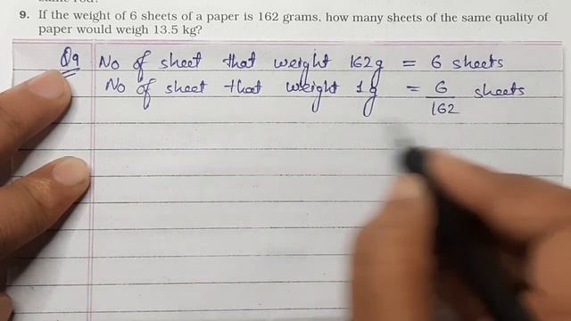 If the weight of 6 sheets of a paper is 162 grams, how many sheets of the same quality of paper wou