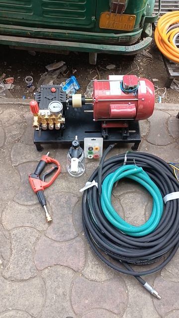 2 HP GODREJ MOTOR 200 BAR PLUNGER PUMP SET 🔥🤯 CONTACT ☎️ 9726255752 ☎️ #carwash