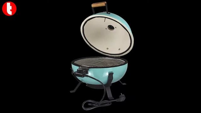 18" dual use of electric & charcoal tabletop ceramic kamado BBQ grill