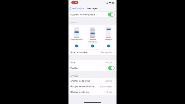 MASQUER LE CONTENU DES SMS SUR ECRAN VERROUILLER D'UN IPHONE !