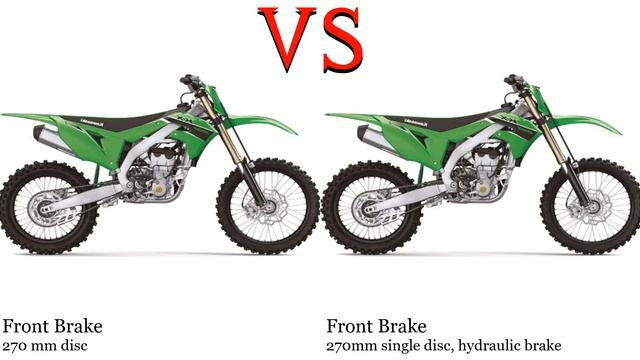 Kawasaki KX 450 F vs Kawasaki KX 250 F Test specification comparison