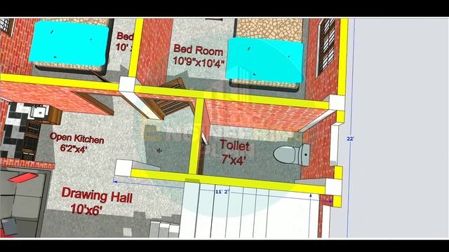 22 x 22 house plans || 22x22 ghar ka naksha ||22 x 22 house design || 484 sqft