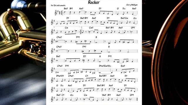 Rocker (Mulligan) Backing track   score for Eb alto instruments(360P)