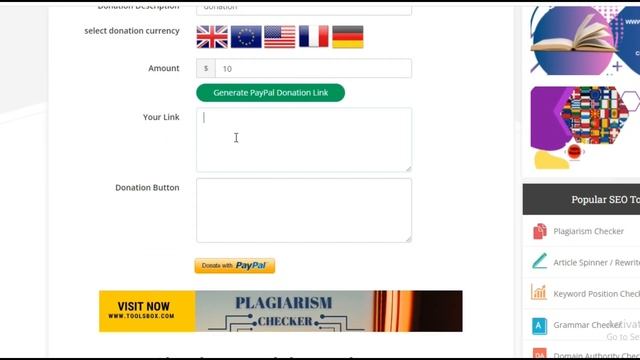 How To Generate Simple Pay Pal Donate Button | WWW.TOOLSBOX.COM