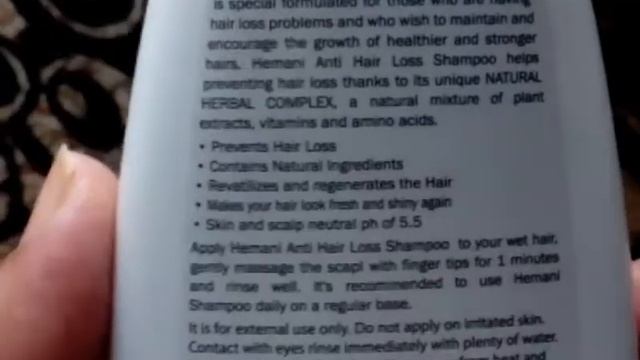 Review on hemani hair loss shampoo