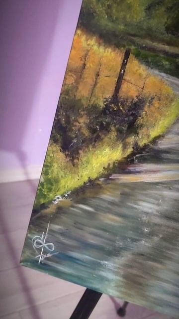 Под сенью деревьев... Холст 35:70см. Масло 2024г. #shortvideo