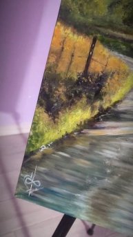 Под сенью деревьев... Холст 35:70см. Масло 2024г. #shortvideo