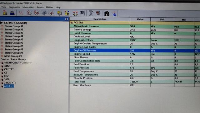 06.03.2023 Обкатка 1200 об/мин после капитального ремонт ДВС САТ С13, CAT C13 с бурового станка