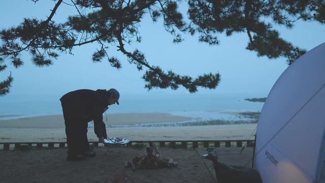 텐트 코앞이 바다라니! 예상치 못한 날씨에 당황했던 하루｜몰티하우스미니｜꾸지나무골캠핑장