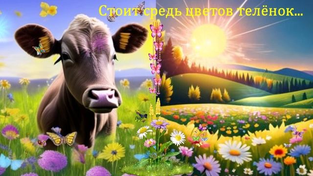 Стоит средь цветов телёнок... ПЕСНЯ В ДУШУ