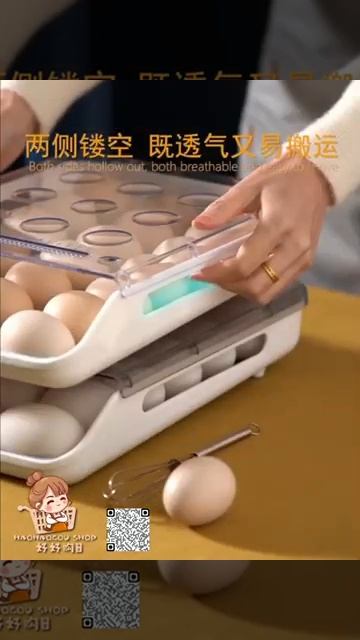 日式可叠加滚动鸡蛋盒 Auto Roll Egg Storage Box Refrigerator Storing Egg Container Egg Racks Shelf