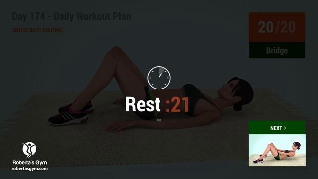 Day 174 - Daily Workout Plan: ENTIRE BODY ROUTINE (89 Calories)