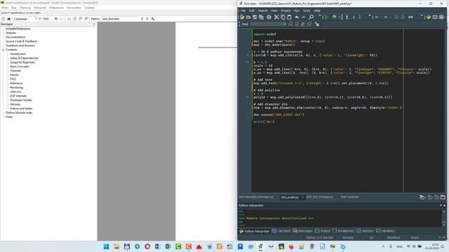 Чертежи dxf с помощью Python ezdxf